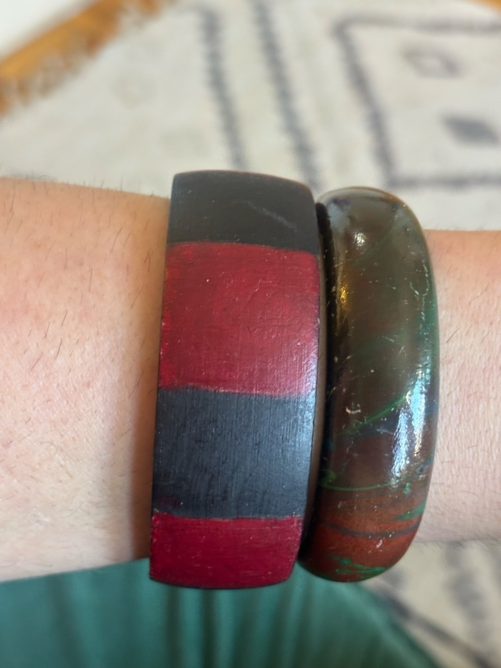 Vintage early 90s wood bracelet- marble effect * accepting offers